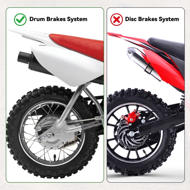 XIKOBY 2.50-10 Dirt Bike Rear Wheel Drum Brake Assembly Compatible with CRF50 XR50 TTR50 SSR Taotao Apollo, 2.5-10 2.50x10 Tire & Rim for 50cc 70cc 90cc 110cc Pit Bike Off Road Motorcycle Parts - Image 3